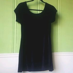 Purple velvet mini dress